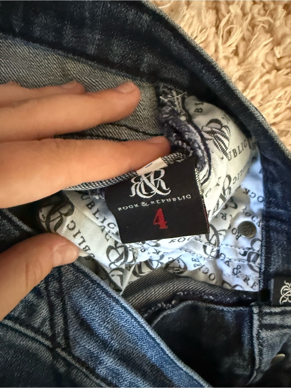 Rock & Republic Distressed Blue Denim Jeans
